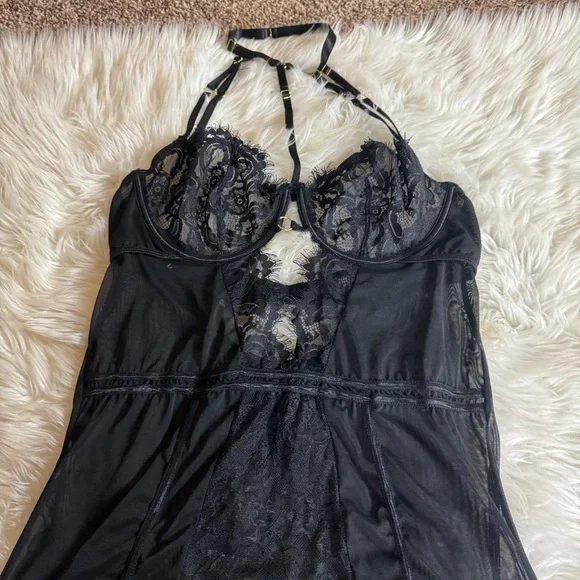 Ann Summers Bonnie Cami Suspenders Black Size Medium - 12 / 14 - Picture 8 of 16